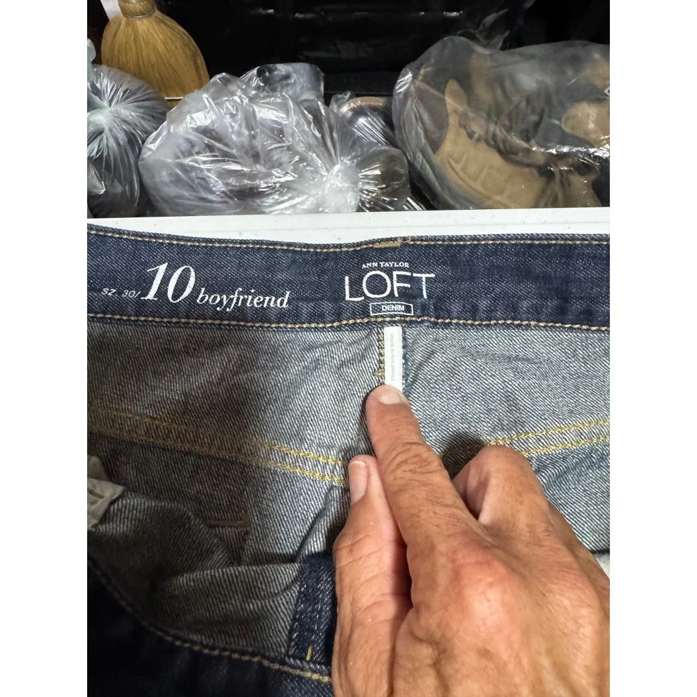 LOFT Boyfriend Jeans Womens Size 10 Distressed Medium Wash Denim Cuffed